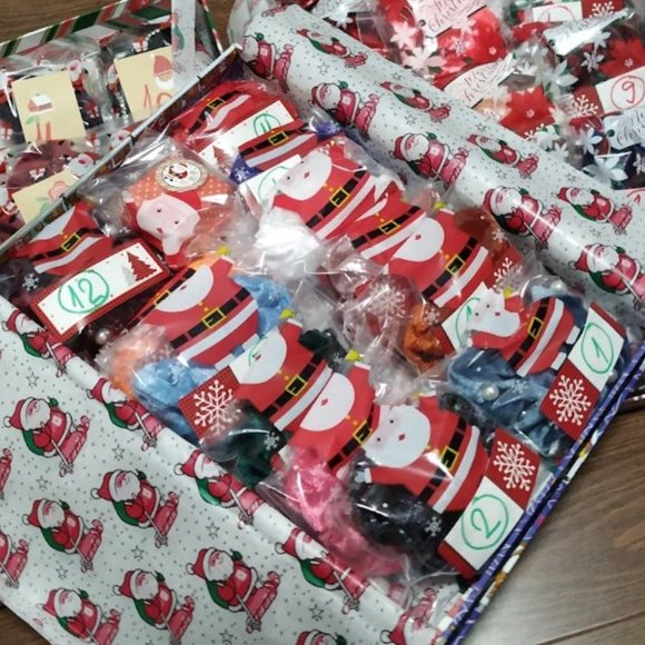 🎅12 Days🎅 Hair Scrunchies  Christmas Accesoires Advent Calendar - Picture 5 of 5